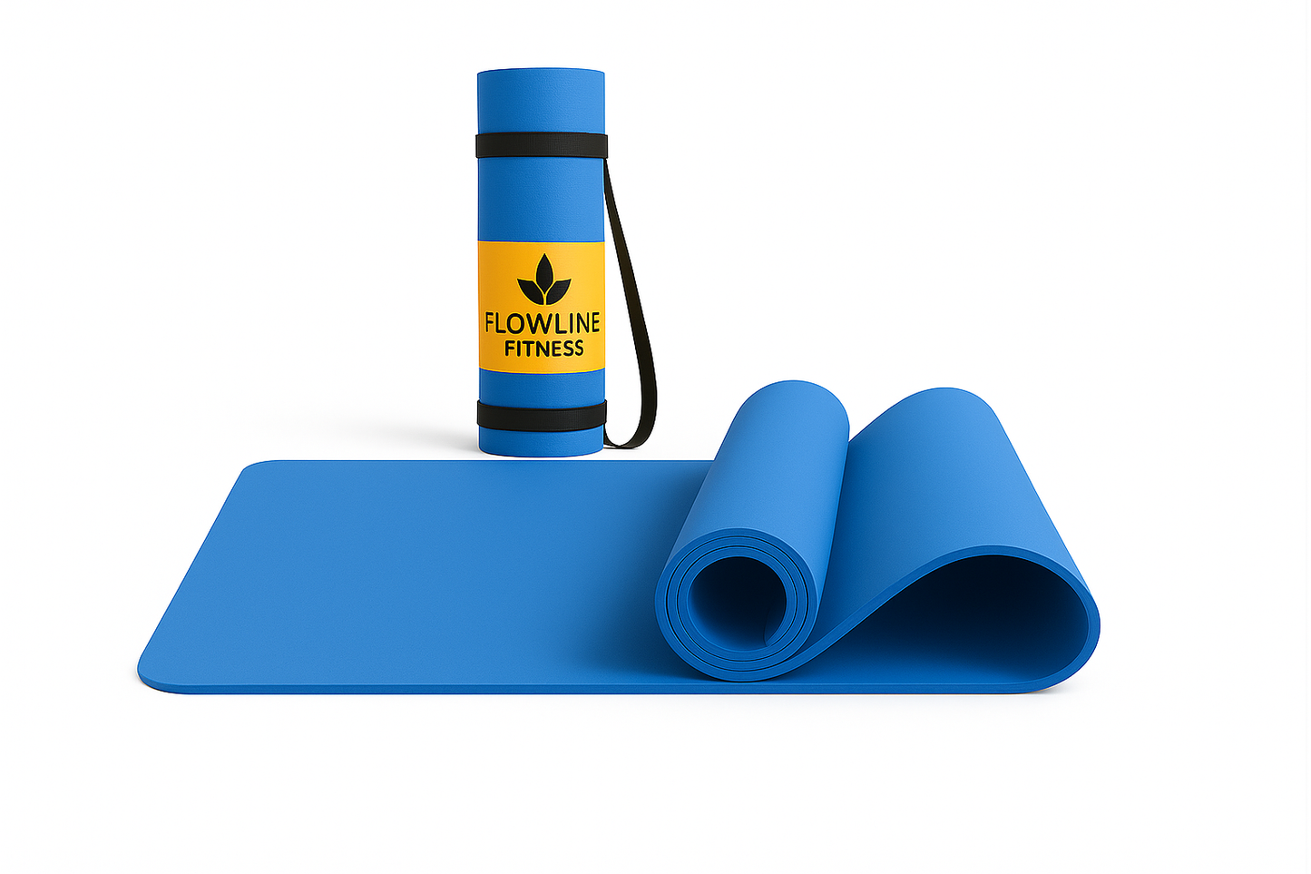 Flowline Fitness Ocean Blue Premium 6mm Yoga Mat | Eco-friendly Thick Anti Skid Yoga Mat For Women & Men