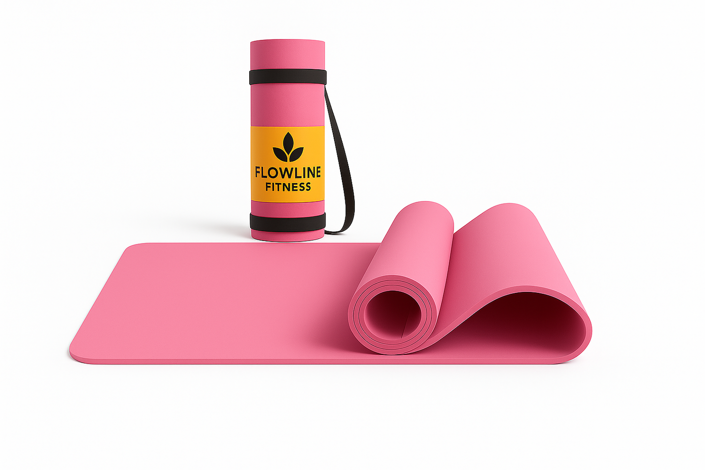 Flowline Fitness 6mm Pink Yoga Mat | Eco-Friendly Pink Anti Skid Yoga Mat