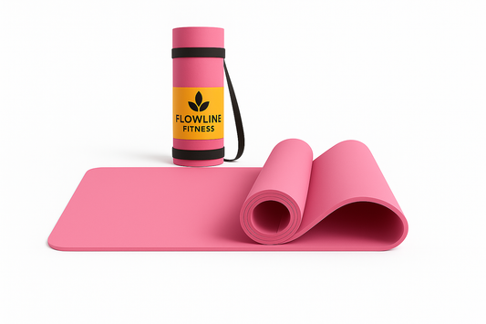 Flowline Fitness 6mm Pink Yoga Mat | Eco-Friendly Pink Anti Skid Yoga Mat