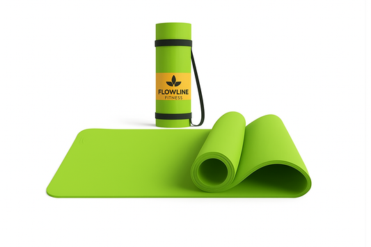 Flowline Fitness 4mm Parrot Green Yoga Mat - Non-Slip Eco-Friendly for Home Workouts