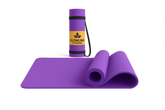 Flowline Fitness 6MM Purple Yoga Mat For Women, Men & Youth